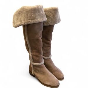 Frye Women's Brown Shearling Heeled Boots